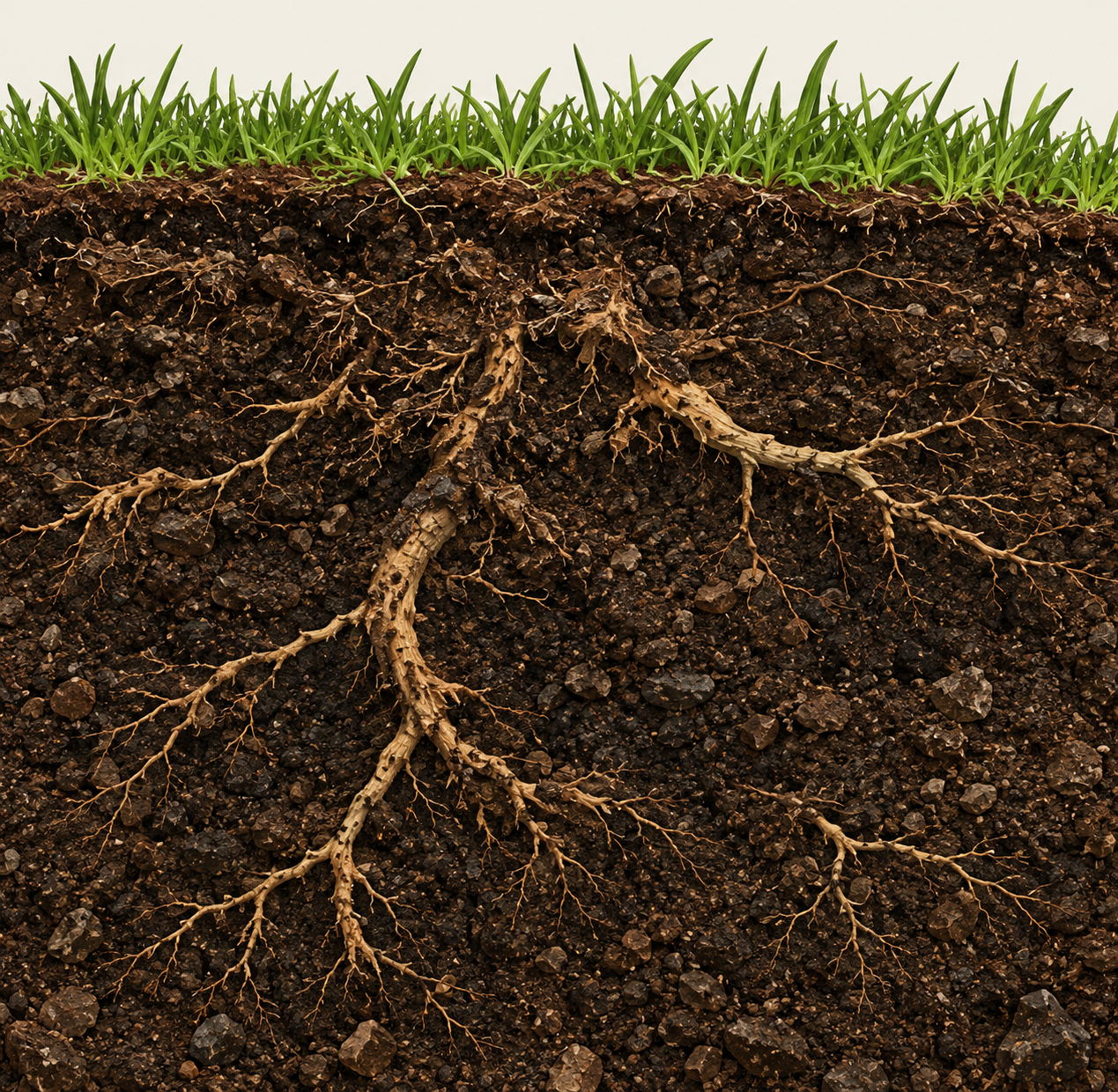 Timeline of a ground stump's root decomposition process