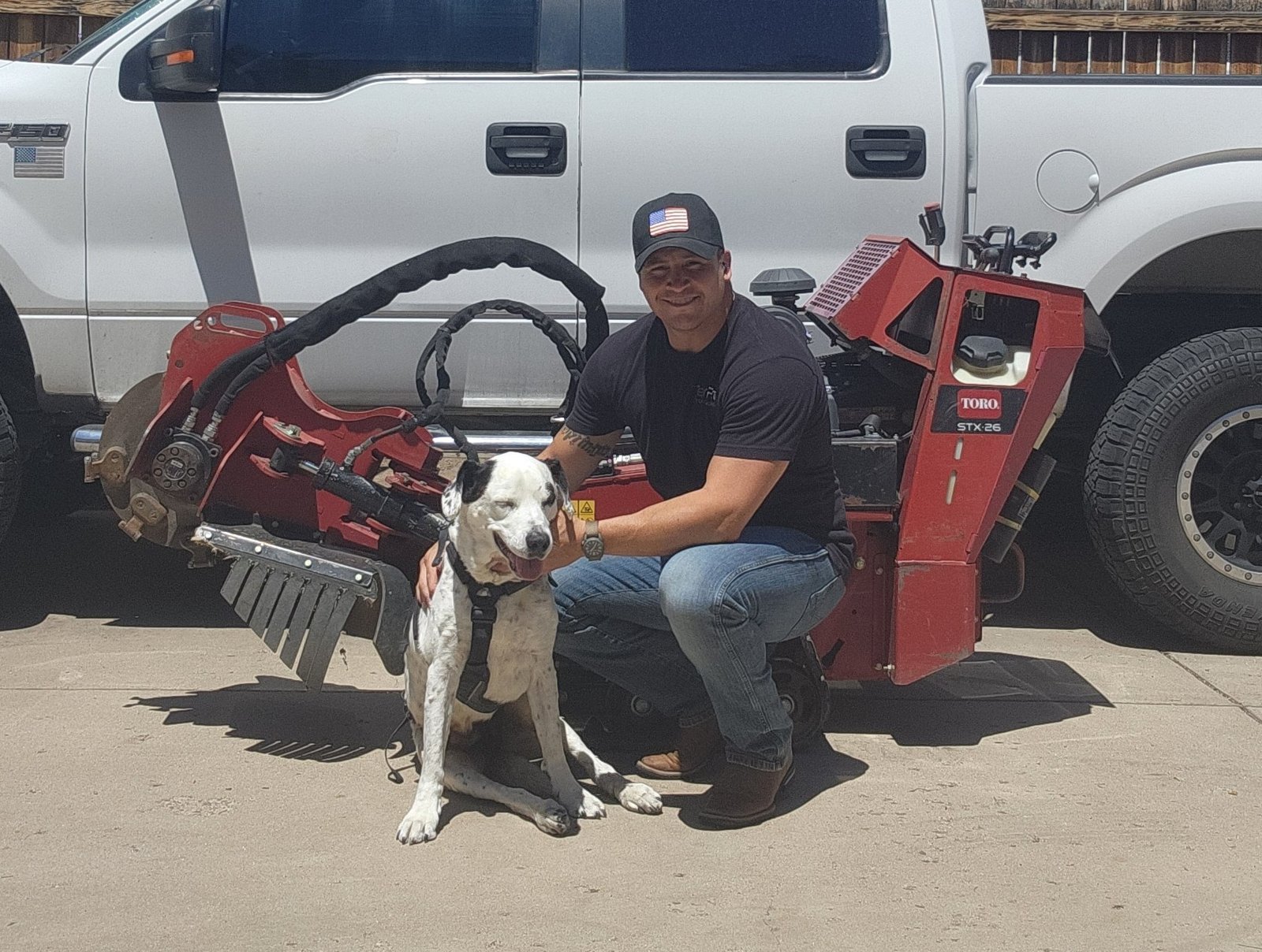 Rocco operating the Toro STX-26 stump grinder